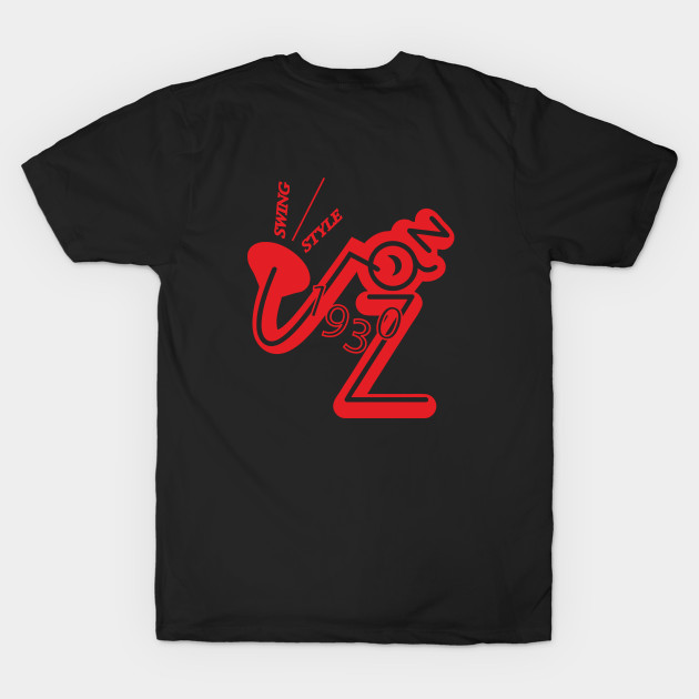 Jazz saxophone player 1930s swing style (red) by aceofspace